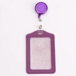 PLAIN PURPLE VERTICAL ID CARD HOLDER