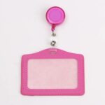 PLAIN PINK HORIZONTAL ID CARD HOLDER