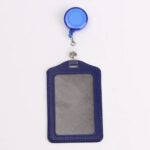 PLAIN DEEP BLUE VERTICAL ID CARD HOLDER