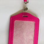 PLAIN PINK VERTICAL ID CARD HOLDER