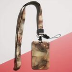 Brown marble id card holder