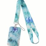 Sea green marble id card holder
